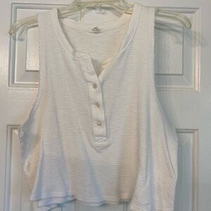 Aerie White Textured Tank Top
